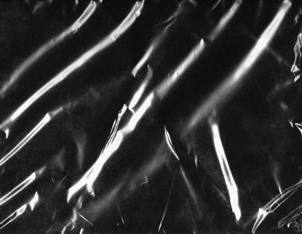 しわのあるプラスチックラップグランジセロハンテクスチャ — ストック写真