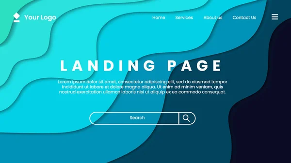 Website Template Abstract Background Landing Page Beautifull Background — Stock Vector