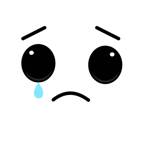 Crying Face Character Sad Sad Emotions — Stock Vector