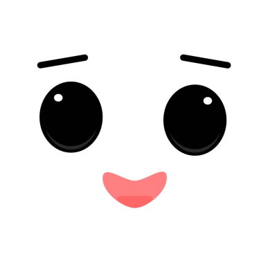 Kahkaha ve neşe dolu karakterin neşeli yüzü.