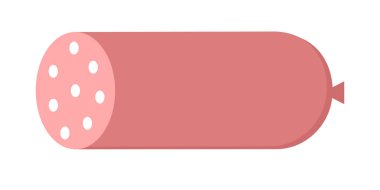 Vector Beef sausage in flat style isolated on white background