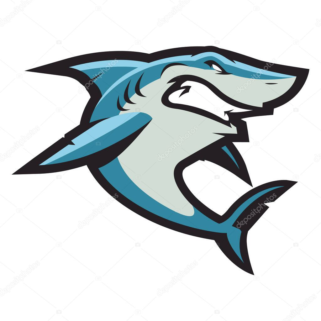 Vector illustration of a ferocious-looking shark