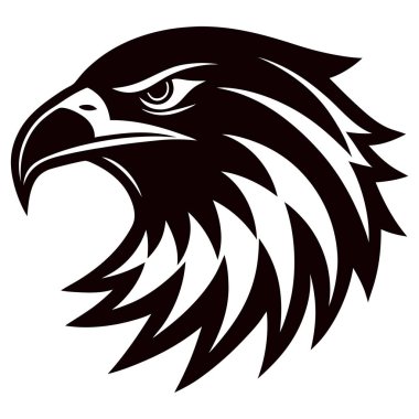 Kanatlı siyah kartal kafası.