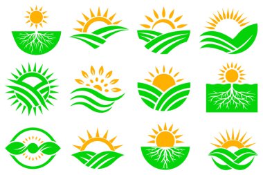 Güneş ile simgelerin vektör ayarla