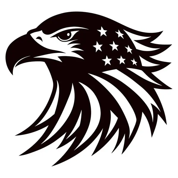 Amerikan bayrağı taşıyan bir kartal kafası. vektör illüstrasyonu