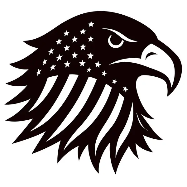 Amerikan bayraklı Amerikan kartalı