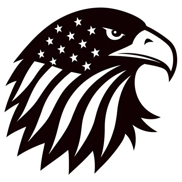 Bayraklı Amerikan kartalı kafası