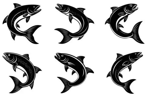 vektör balığı siyah silueti