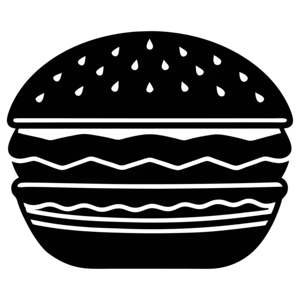 Hamburger ikonu vektör illüstrasyonu