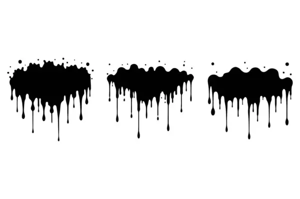 Siyah mürekkep damlaları vektör kümesi.