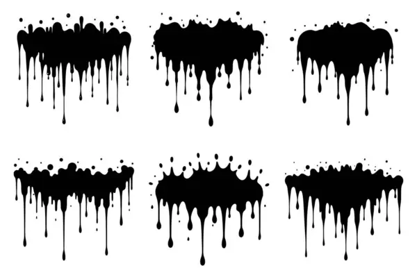 arkaplanda izole edilmiş siyah damla vektör kümesi.