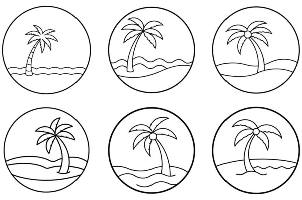 palmiye ağaçları, vektör illüstrasyon tasarımı ile ayarlandı