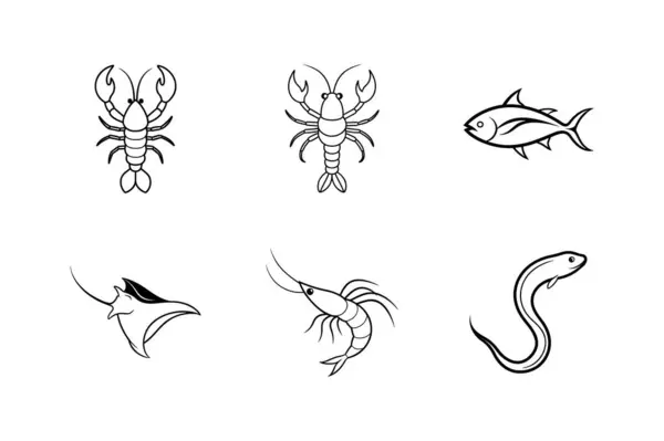 Deniz ve hayvan simge vektör Illustration. Deniz ve deniz hisse senedi simgesi için web topluluğu.