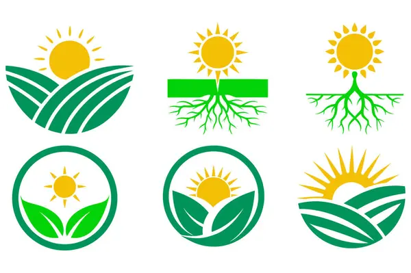 Dağların üzerinde gün batımı ikon vektör illüstrasyonunu zirve