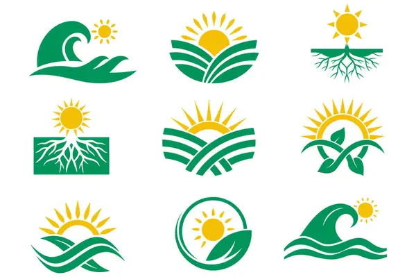 Doğa logo şablonu belirleme vektörü