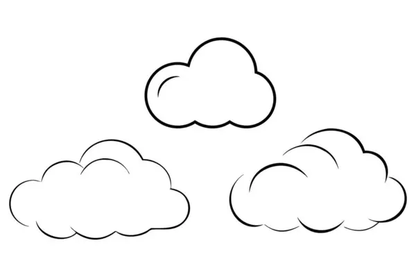 Bulut simgesi. Siyah renk. Vektör çizimi. beyaz arkaplanda resim.