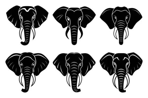 Farklı şekillerde filler, vektör illüstrasyonu