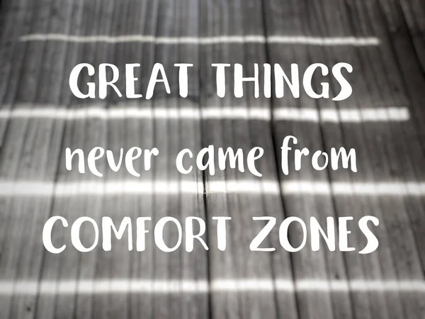 Inspirational Motivational Quote Concept Grandes Cosas Nunca Vinieron Zonas Confort — Foto de Stock