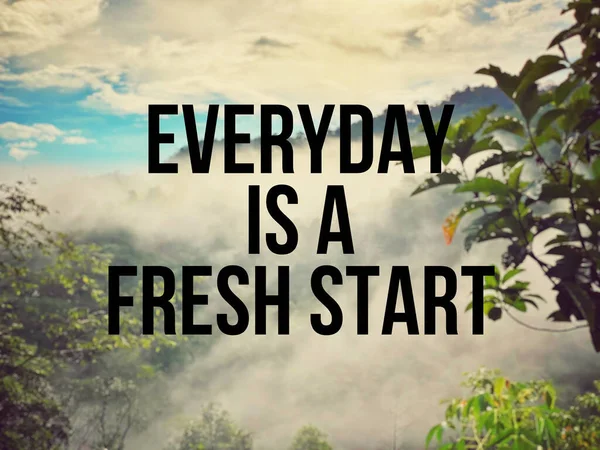 Elke Dag Een Nieuwe Start Inspirerende Motiverende Offerte — Stockfoto
