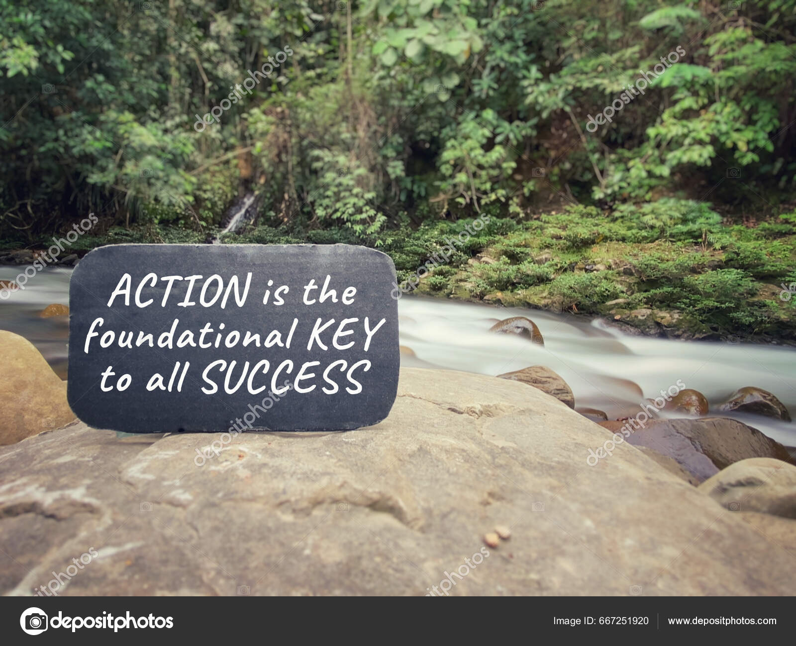 Inspirational Motivational Quote Action Foundational Key All Success ...