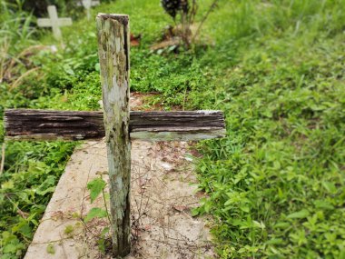 Ahşap haç görüntü arkaplanı. Stok fotoğrafı.
