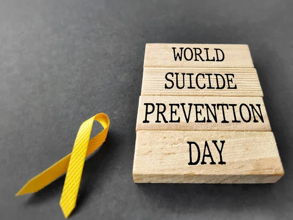 День Празднования Концепция Всемирный День Предотвращения Самоубийств Слова Фоне Деревянных — стоковое фото