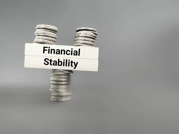 Financial stability text background photo.