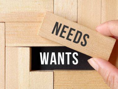 Tüketim Konsepti - metin arkaplanına karşı istiyor. Stok fotoğrafı.