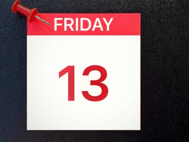 Friday 13 calendar date background. Stock photo. clipart
