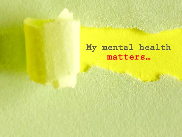 Zihinsel sağlık farkındalığım - Zihinsel sağlık sorunlarım metin ve fotokopi alanı. Stok fotoğrafı.