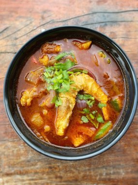 Tom Yum Çorbası arka planı kapatın. Stok fotoğrafı.