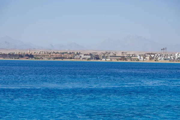 Hurghada Egipto Edificios Piscinas Una Zona Recreo Junto Mar Rojo — Foto de Stock