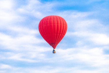 Ukrayna. Podolsky Taşı. 21 Mayıs 2021 Mavi gökyüzünde balon.