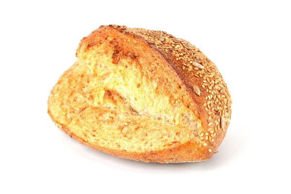 Chleb Wyizolowany Białym Tle Chrupiący Bułka Chleba Izolowane Białym Tle — Zdjęcie stockowe