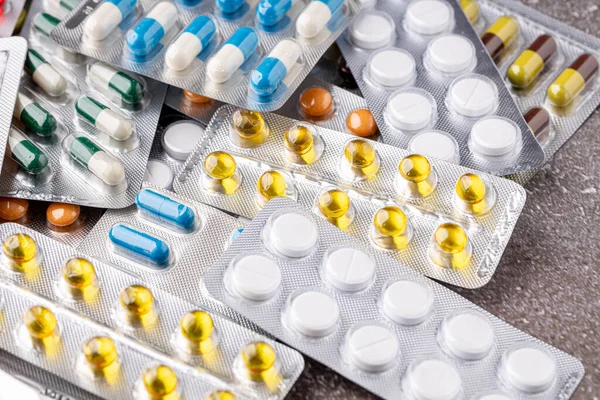 Verscheidenheid Van Geneesmiddelen Drugs Geneeskunde Gezondheidszorg Concept — Stockfoto