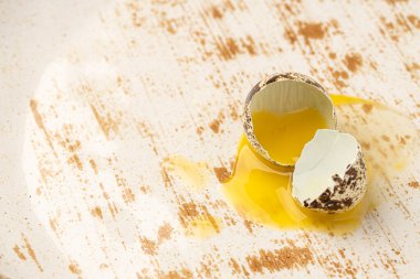 Easter quail eggs.  Spring background with small easter quail eggs. Vintage photo processing