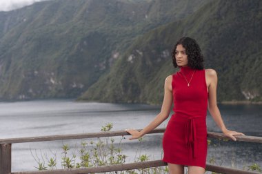 young woman's dance enhances the natural scenery