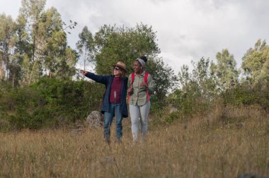 İki arkadaş bir dağda yürüyor ve bilmedikleri yeni yerler keşfediyorlar. Yüksek kalite fotoğraf