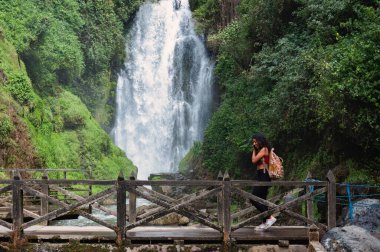Nefes kesen bir şelale, güzel, huzurlu bir orman ortamında, hisleri büyüleyen bir şelale gibi.