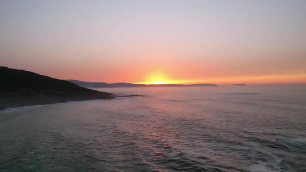 Flying Back Beach Sunset Horizon Hyperlapse — Αρχείο Βίντεο