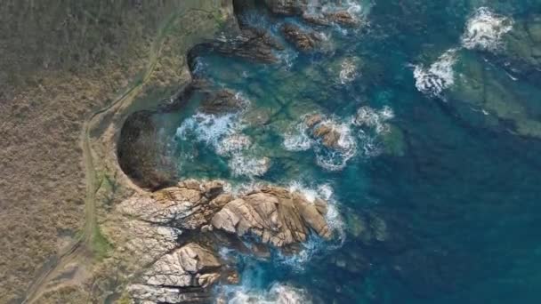 Vol Dessus Paysage Accidenté Péninsule Cabo San Adrian Espagne Tir — Video