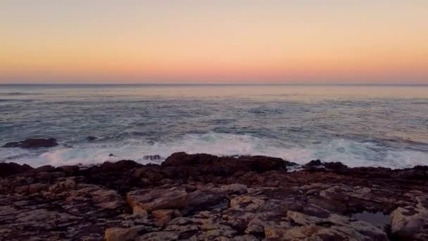 Beautiful Sea Sunset Horizon Arteixo Spagna Ripresa Aerea Drone — Video Stock