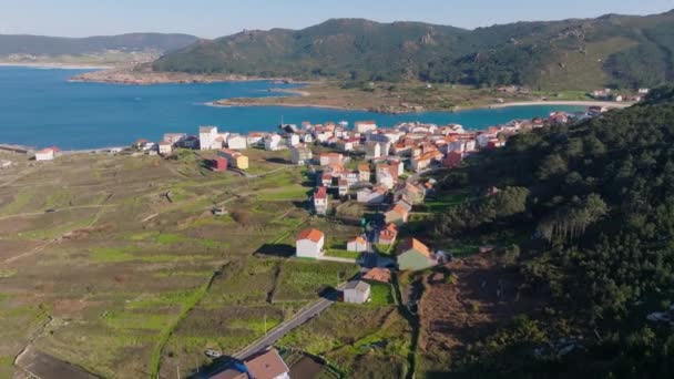 Case Villaggio Arou Vicino Mare Estate Camarias Corua Galizia Spagna — Video Stock
