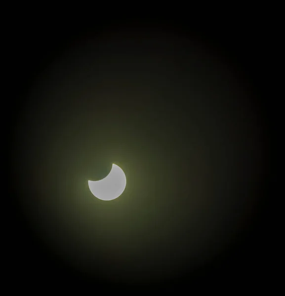 Eclipse Sol Mediodía Color Otoño Octubre 2022 Cerca Ciudad Budweis — Foto de Stock