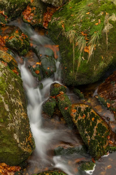 Beautiful Mountains White Creek Cerny Velky Stolpich Autumn Fresh Day — Stock Photo, Image