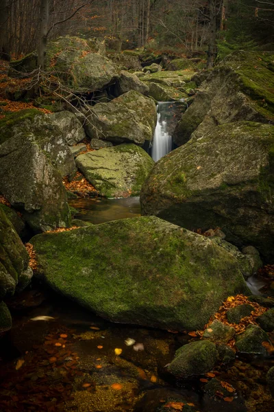 Krásné Hory Bílý Potok Černý Velký Stolpich Podzim Svěží Den — Stock fotografie