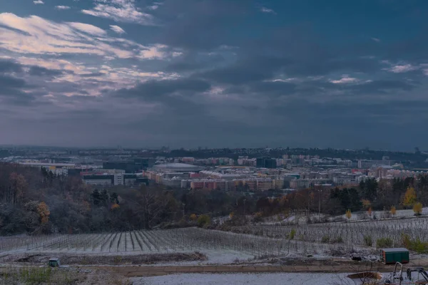 Вид Центральной Части Столицы Восход Солнца Зимним Синим Утром — стоковое фото