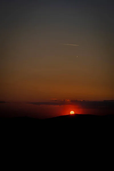Západ Slunce Vysočiny Nad Jizerou Jarní Svěží Barvě Pěkný Večer — Stock fotografie