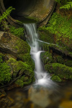 Erzgebirge 'deki Grosse Mittweida deresi yaz aylarında yol altında tünellerle