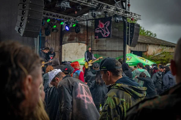 Mud Dirty Rainy Punk Rock Festival Kravin Chvalkov Village 2023 — Stock Photo, Image